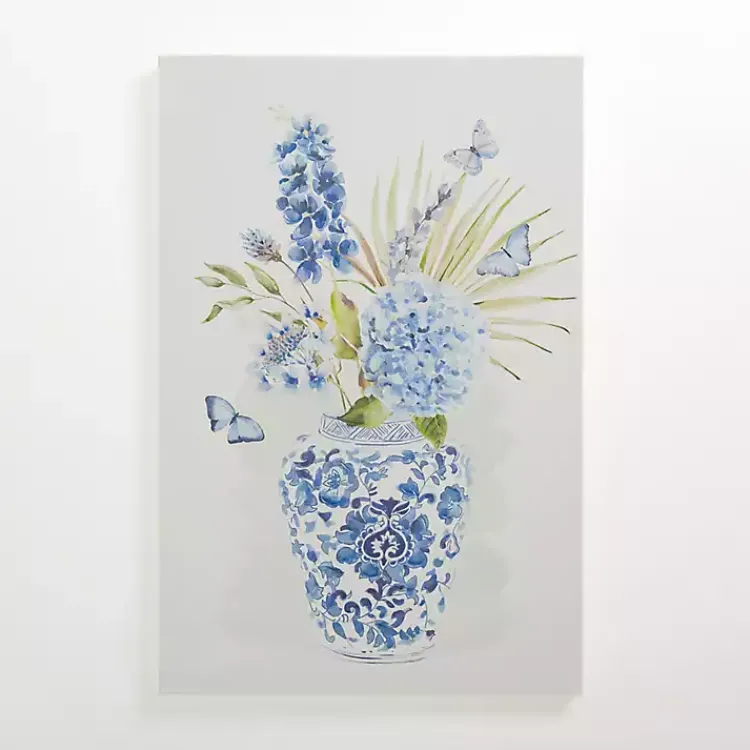 Kirklands Home Canvas Art|Blue Floral in China Vase I Canvas Art Print