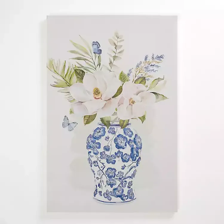Kirklands Home Canvas Art|Blue Floral in China Vase II Canvas Art Print