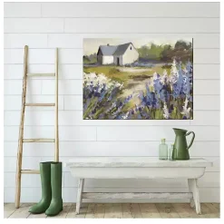Kirklands Home Outdoor Wall Decor|Blue Floral Meadow Outdoor Canvas Art Print