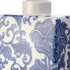 Outlet Blue Floral Rectangle Vase Vases