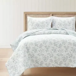 Kirklands Home Quilts|Blue Floral Reversible 3-pc. King Quilt Set