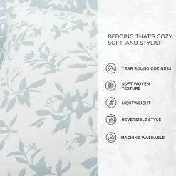 Kirklands Home Quilts|Blue Floral Reversible 3-pc. King Quilt Set