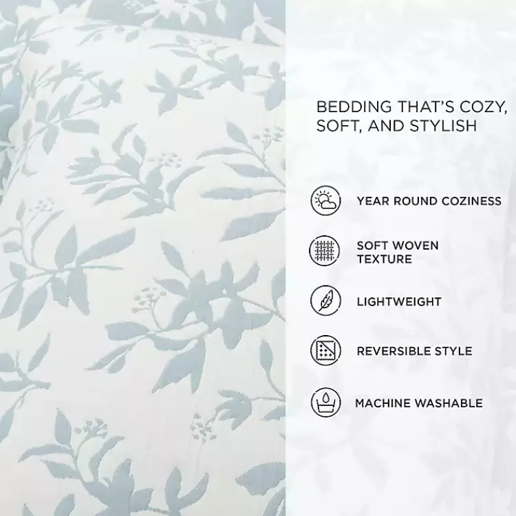 Kirklands Home Quilts|Blue Floral Reversible 3-pc. King Quilt Set