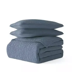 Kirklands Home Quilts|Floral Stitch 2-pc. Twin Quilt Set Blue