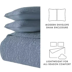 Kirklands Home Quilts|Floral Stitch 2-pc. Twin Quilt Set Blue