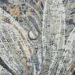 Kirklands Home Accent Chairs|Floral Swivel Mica Glider Accent Chair Blue