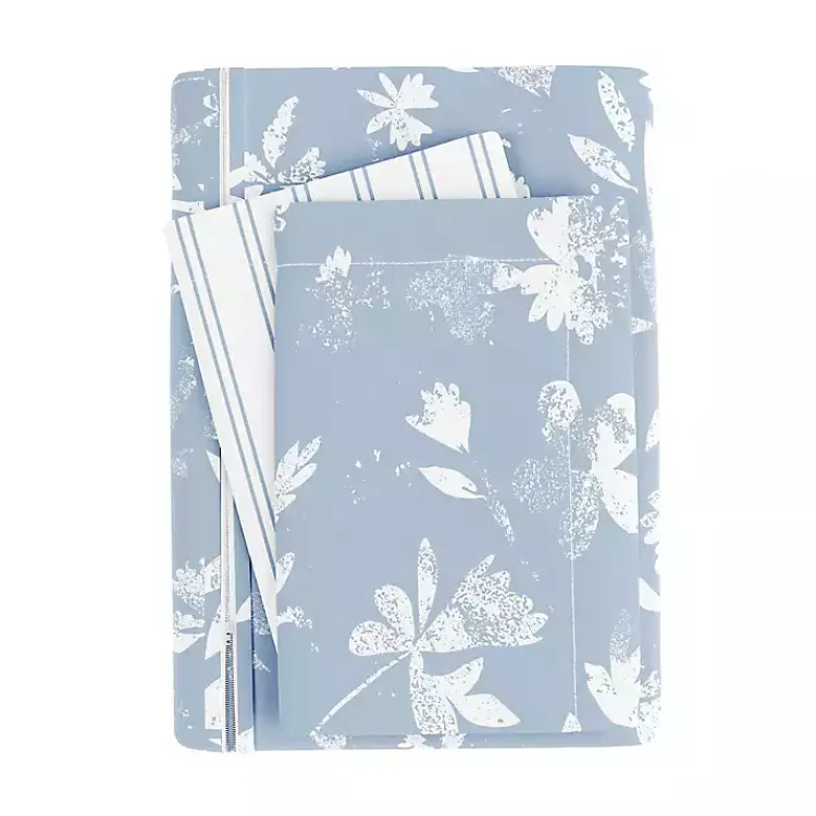 Kirklands Home Duvets|Blue Garden Farmhouse 3-pc. King Duvet Cover Set