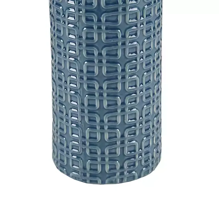 Kirklands Home Table Lamps|Blue Geometric Ceramic Table Lamp White