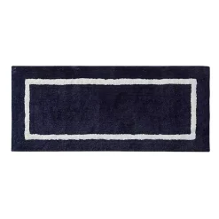 Kirklands Home Bathroom Rugs|Blue Geometric Pattern Reversible Bath Mat, 60 in.