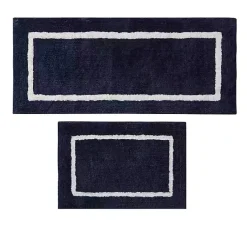 Kirklands Home Bathroom Rugs|Blue Geometric Pattern Reversible Bath Mat, 60 in.