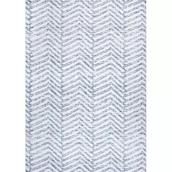 Kirklands Home Area Rugs|Blue Geometric Pattern Washable Runner