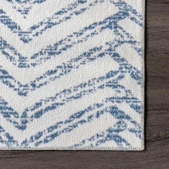 Kirklands Home Area Rugs|Blue Geometric Pattern Washable Area Rug, 3x5