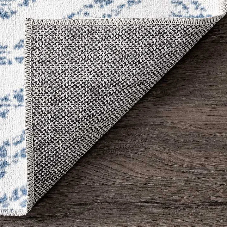 Kirklands Home Area Rugs|Blue Geometric Pattern Washable Area Rug, 3x5