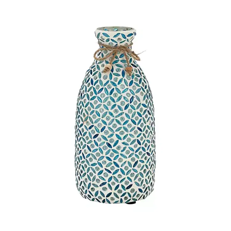Clearance Blue Glass Mosaic Vase Vases