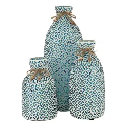 Clearance Blue Glass Mosaic Vase Vases