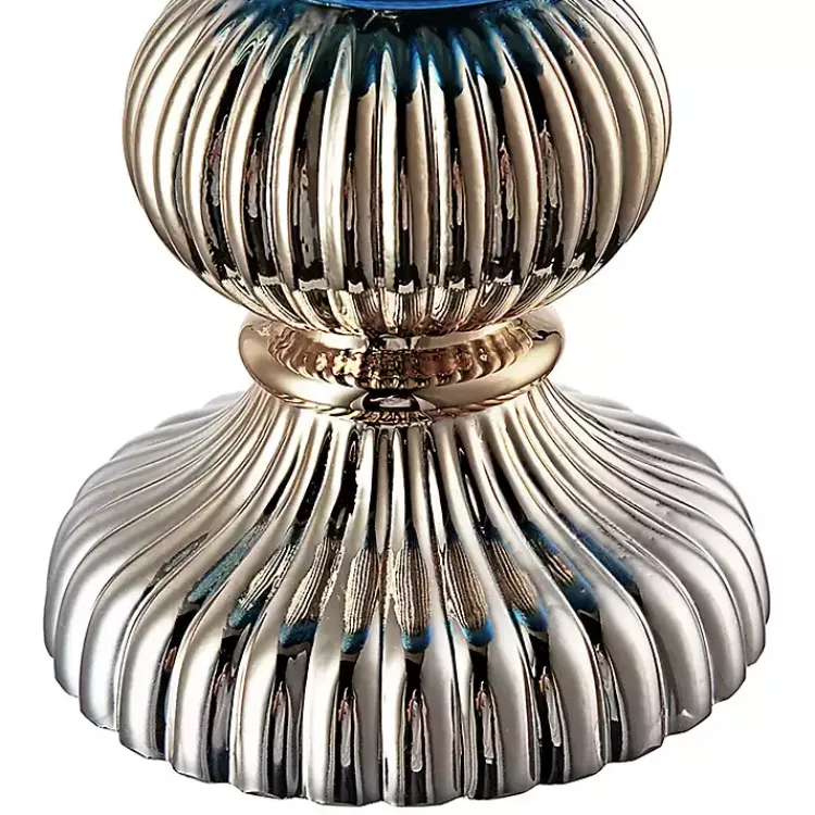 Outlet Glass Vase with Silver Pedestal Base, 16 in. Vases