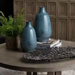 Outlet Glazed Ceramic Vases, Set of 2 Vases