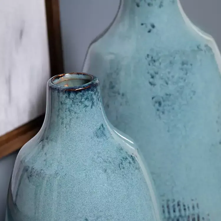 Outlet Glazed Ceramic Vases, Set of 2 Vases