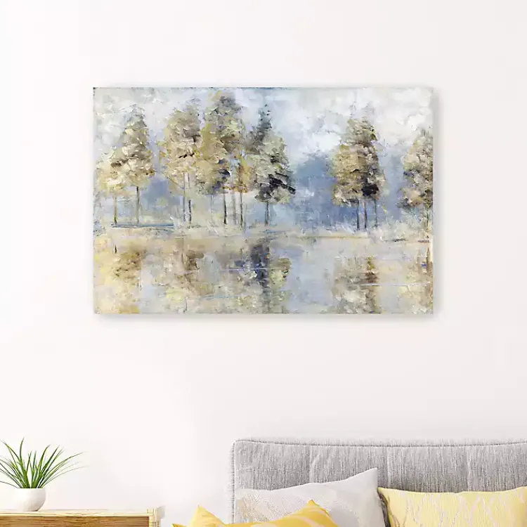 Kirklands Home Canvas Art|Blue Golden Forest Giclee Canvas Art Print