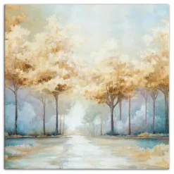 Kirklands Home Canvas Art|Blue Golden Landscape Canvas Art Print, 40x40 in.