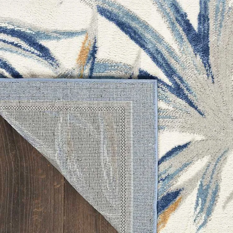 Kirklands Home Area Rugs|Blue Grand Leaf Coastal Area Rug, 7x9