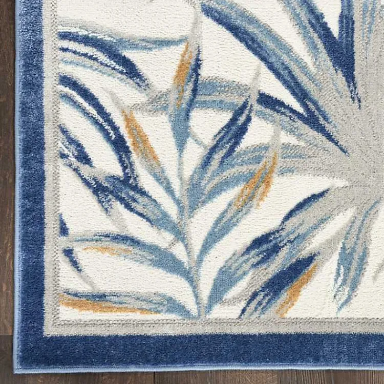 Kirklands Home Area Rugs|Blue Grand Leaf Coastal Area Rug, 7x9