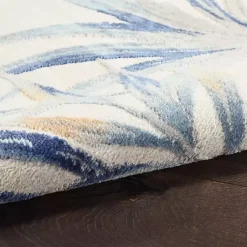 Kirklands Home Area Rugs|Blue Grand Leaf Coastal Area Rug, 7x9
