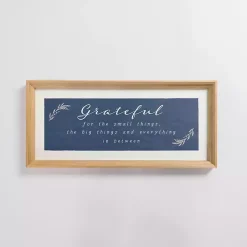 Kirklands Home Wall Quotes & Signs|Grateful Framed Wall Plaque Blue