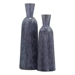 Outlet Grooved Glass Vase, 16in Vases
