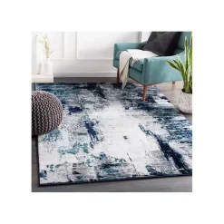 Kirklands Home Area Rugs|Blue Harper Abstract Area Rug, 5x7