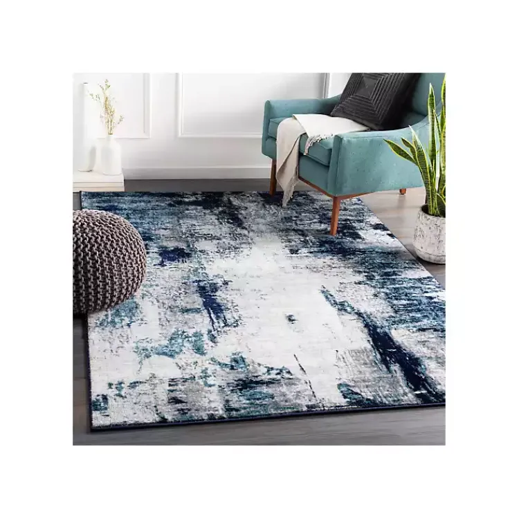 Kirklands Home Area Rugs|Blue Harper Abstract Area Rug, 5x7