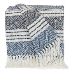 Hot Herringbone Multi Striped Throw Blankets & Throws