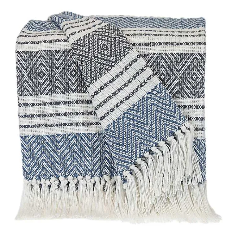 Hot Herringbone Multi Striped Throw Blankets & Throws