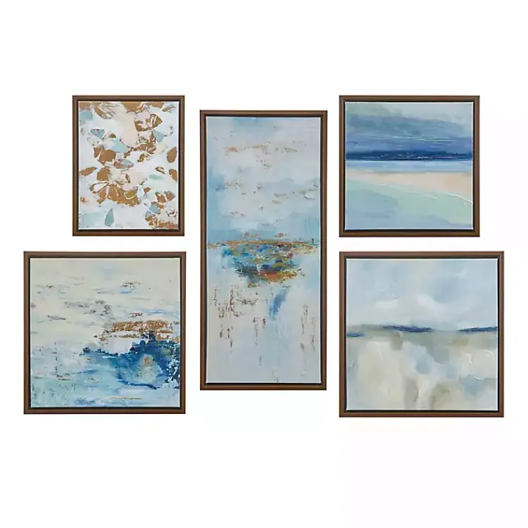 Kirklands Home Canvas Art|Blue Horizon Framed Canvas Art Prints, Set of 5