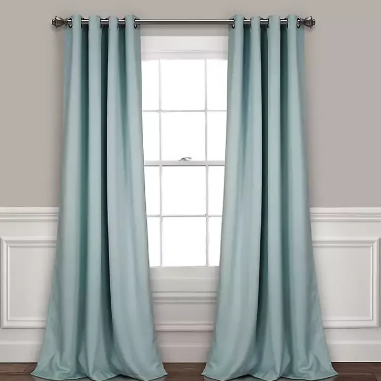 Kirklands Home Curtains & Drapes|Insulated Blackout Curtain Panel Set, 108 in. Blue