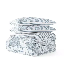 Kirklands Home Quilts|Blue Jacobean Reversible 3-pc. Queen Quilt Set