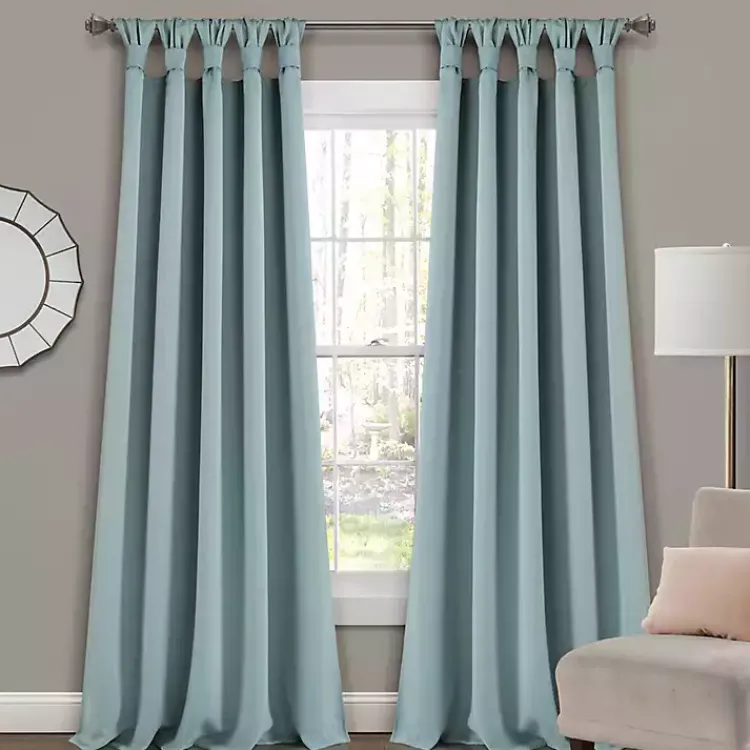Kirklands Home Curtains & Drapes|Knotted Curtain Panel Set, 84 in. Blue