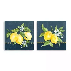 Kirklands Home Canvas Art|Blue Lemon Squeeze Canvas Art Prints, Set of 2
