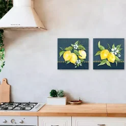 Kirklands Home Canvas Art|Blue Lemon Squeeze Canvas Art Prints, Set of 2