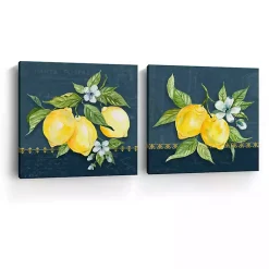 Kirklands Home Canvas Art|Blue Lemon Squeeze Canvas Art Prints, Set of 2