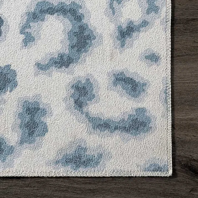 Kirklands Home Area Rugs|Blue Leopard Spots Washable Area Rug, 5x8