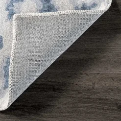 Kirklands Home Area Rugs|Blue Leopard Spots Washable Area Rug, 5x8