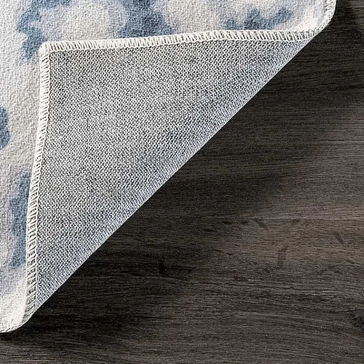 Kirklands Home Area Rugs|Blue Leopard Spots Washable Area Rug, 5x8