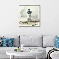 Kirklands Home Canvas Art|Blue Lighthouse Framed Canvas Art Print