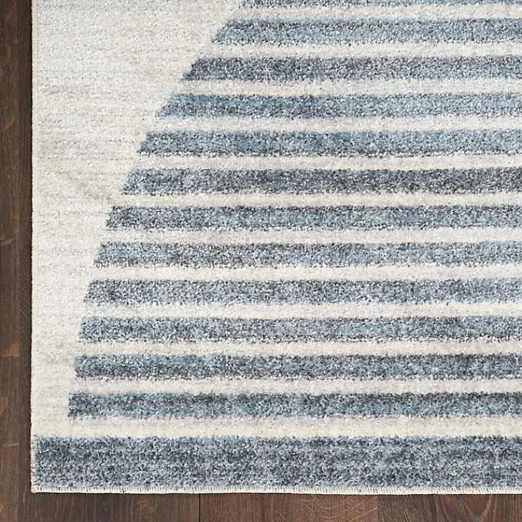 Kirklands Home Area Rugs|Blue Linear Geometric Washable Runner, 2x12