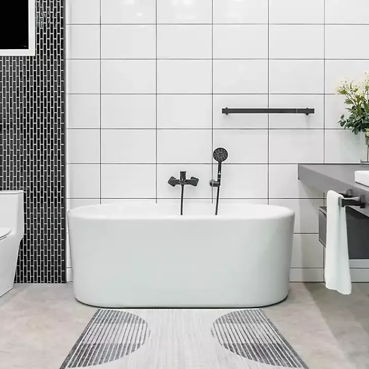 Kirklands Home Area Rugs|Blue Linear Geometric Washable Accent Rug, 2x4