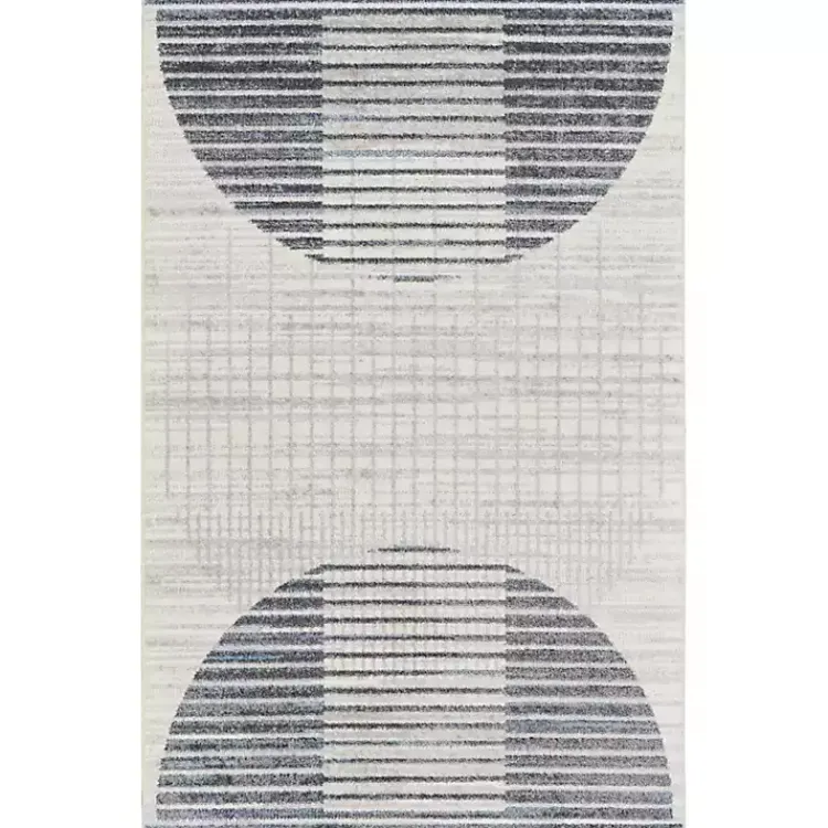 Kirklands Home Area Rugs|Blue Linear Geometric Washable Area Rug, 4x6