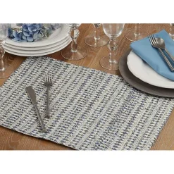 Kirklands Home Table Linens|Lines Woven Placemats, Set of 4 Blue