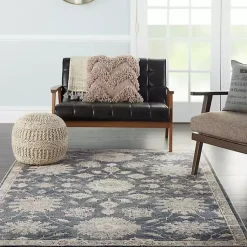 Kirklands Home Area Rugs|Blue Lush Vines Area Rug, 5x7