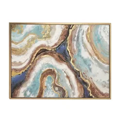 Kirklands Home Canvas Art|Blue Marbling Agate Framed Canvas Art Print